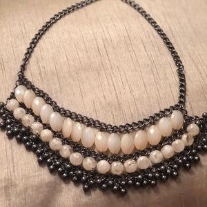 Dark silver layered necklace